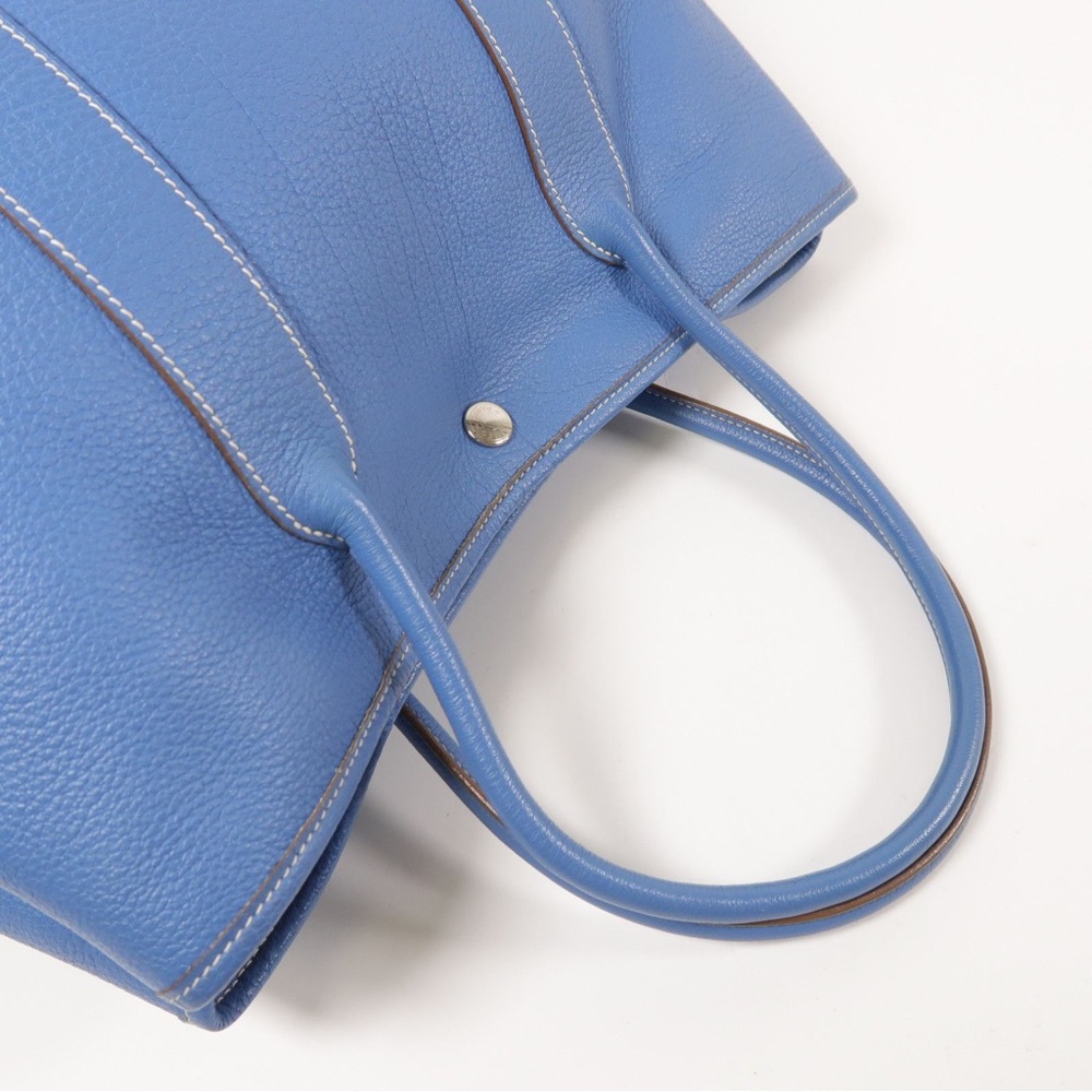 ✨🛍️ Hermes Negonda Leather Garden Party 36 Tote in Blue Jean - Picture 6 of 9